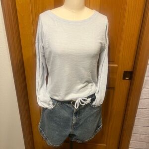 Abercrombie Fitch Soft AF Fairycore Long Sleeve Light Blue Sweater Pullover